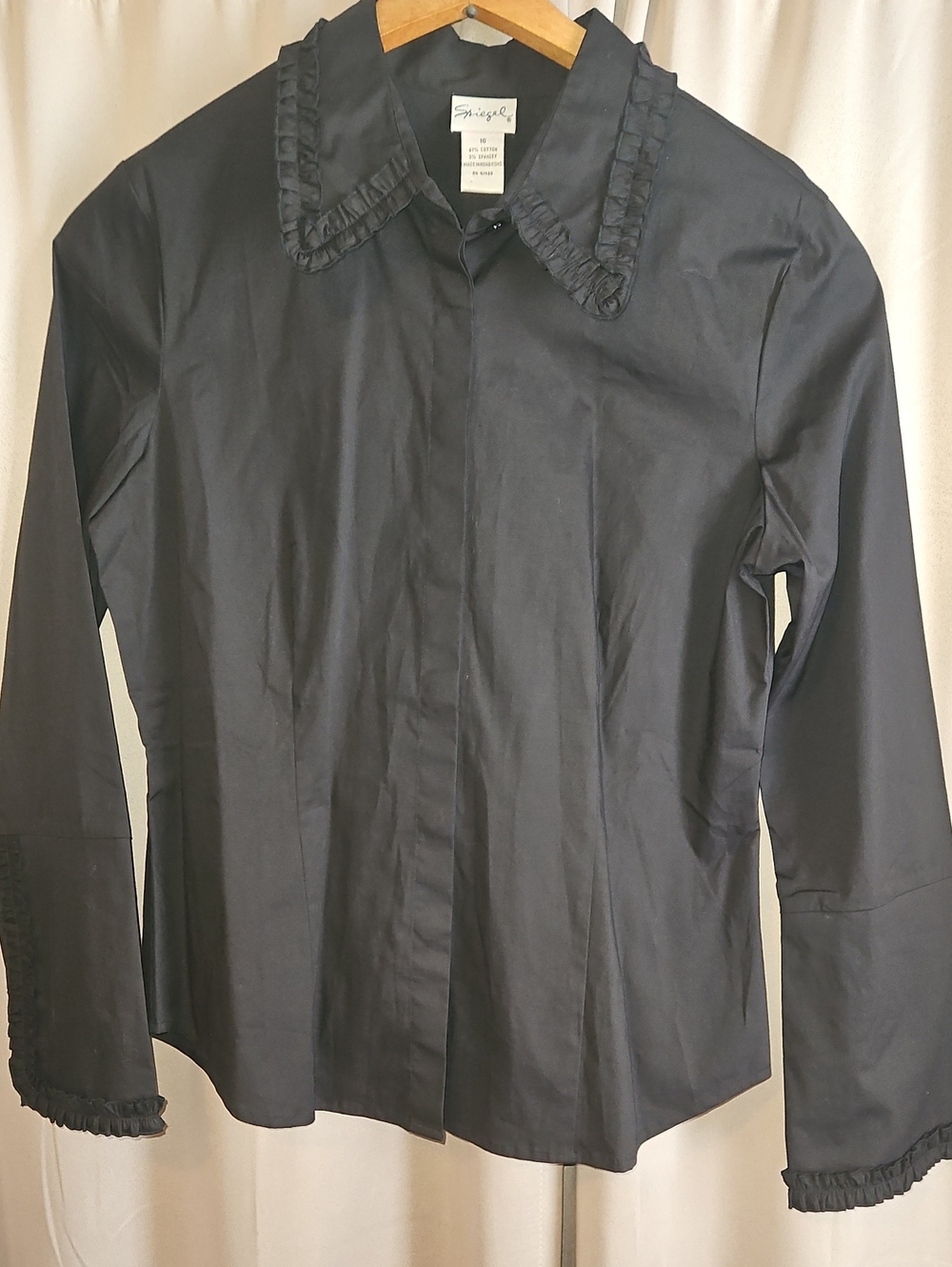 Spiegel Black Cotton Blend Top